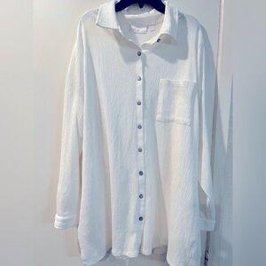 Belle by Kim Gravel Textured Long Sleeve Top - White